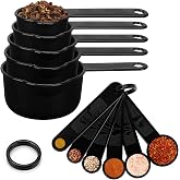 Accmor Measuring Cups &amp; Spoons Set, Plastic Cooking Baking Tools Measuring Spoons Cups, 11 Piece Different Capacities Tablespoons Kitchen Gadgets Nesting Measure Sets for Dry Liquid Ingredients