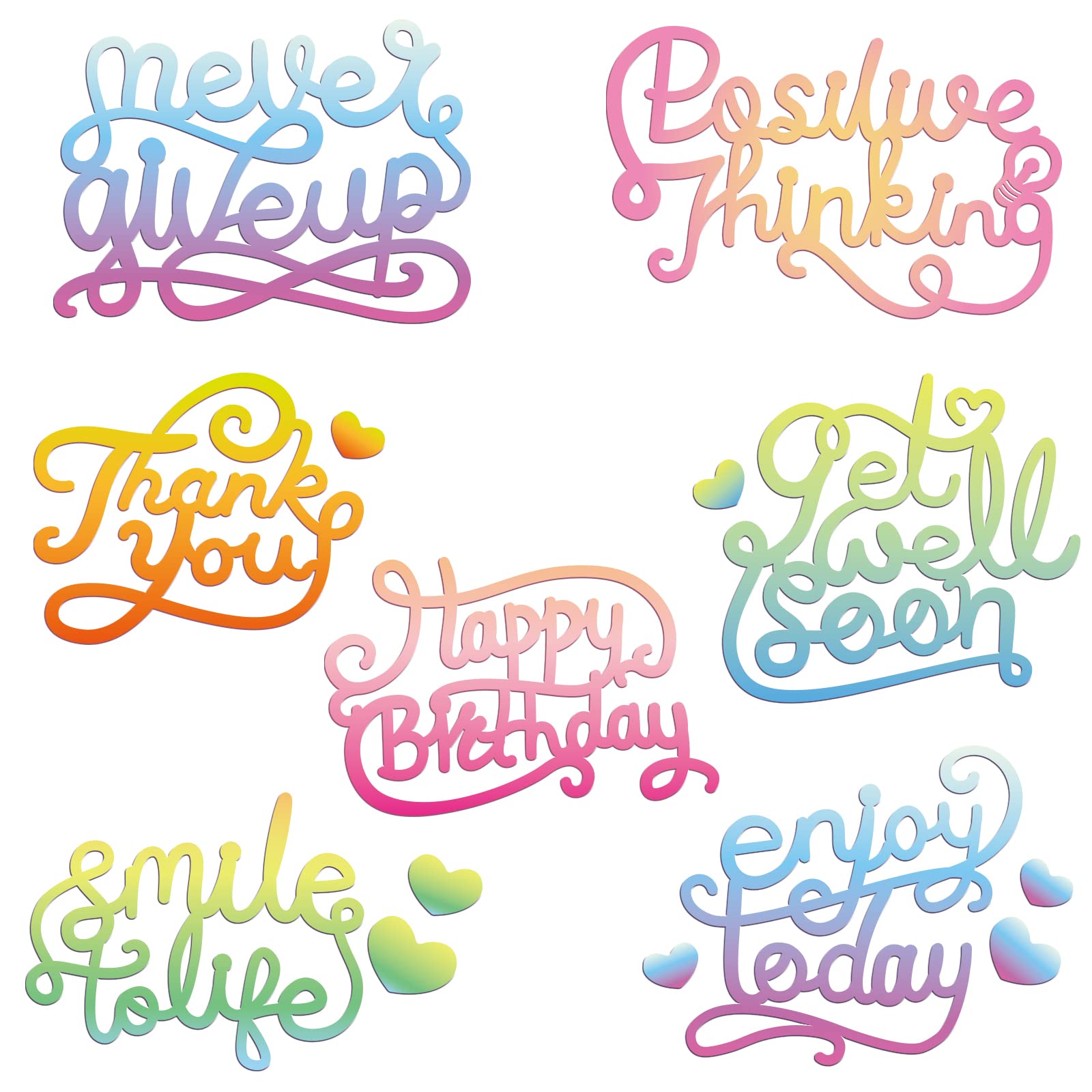 INFUNLY Words Cutting Die Happy Birthday Die Cut Thank You Cutting Dies Embossing Stencil Template for DIY Paper Photo Album Decor Christmas Halloween Thanksgiving Gift — image 1