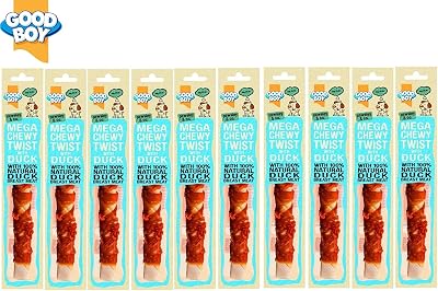 Good Boy Mega Chewy Twist with Duck 10 x 70g 100% Natural Dog Treat