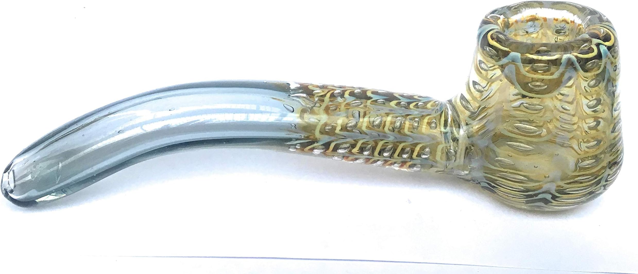 GoaShop Collectibles Vintage Style Art Glass Fumed Double Glass Blown Glass Smoking Pipe 4 Inches