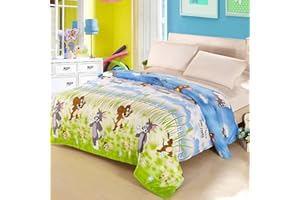 HOLY HOME Kid's Bedding Cartoon Cat & Mouse Duvet Cover Set 3 Pieces