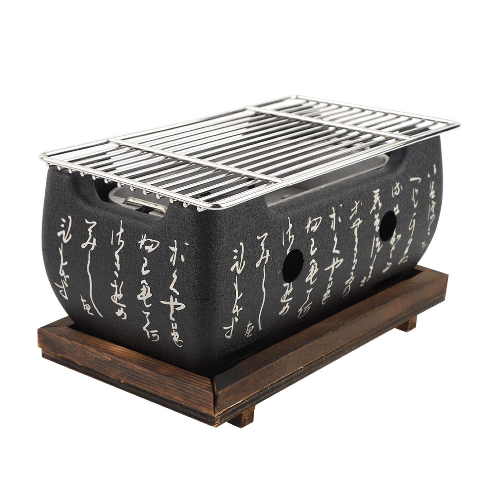 Depisuta Japanese Style Charcoal Grill | Stainless Steel Rectangular Yakiniku Furnace | Barbecue Alcohol/Charcoal Stove for Yakitori, Takoyaki
