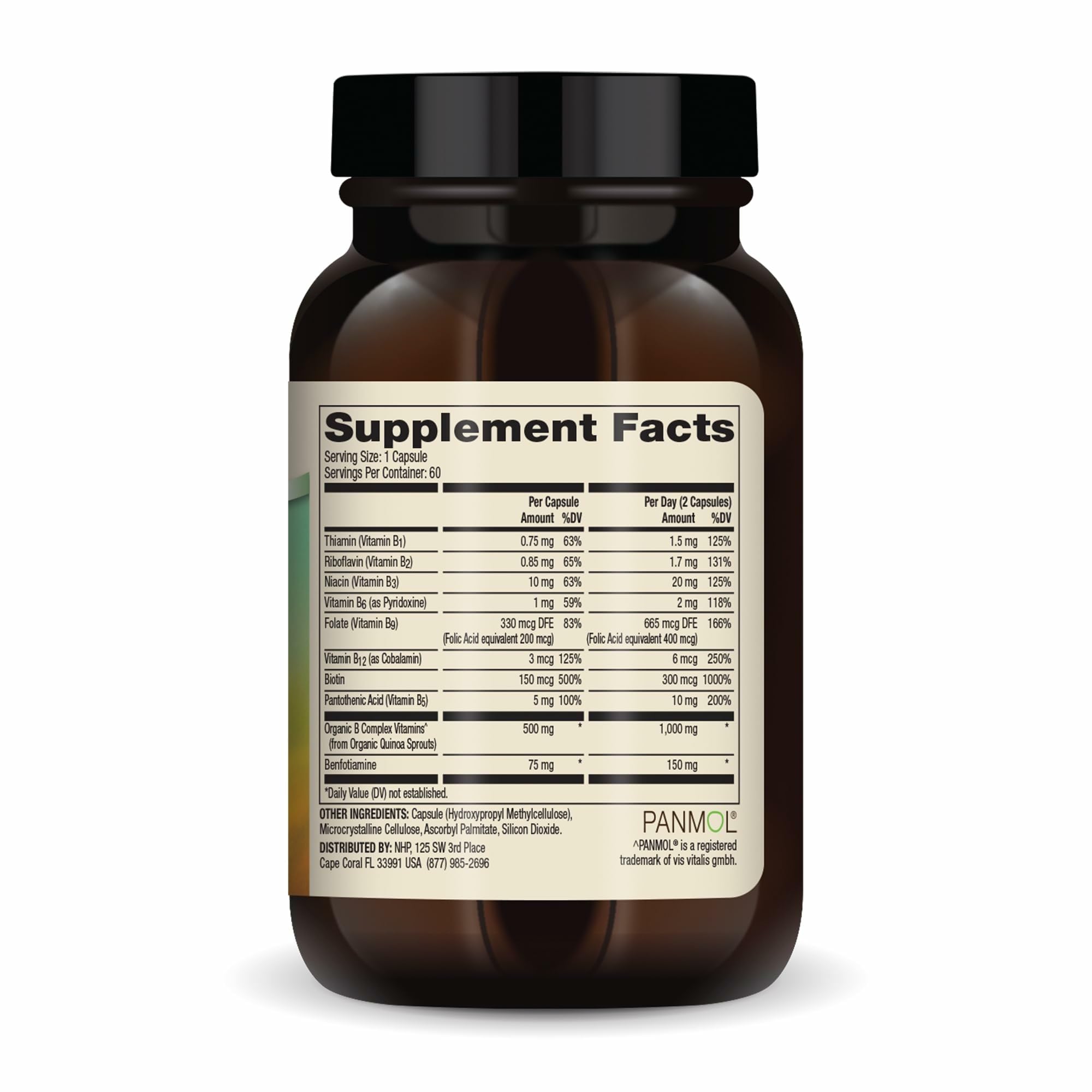 Dr. Mercola Vitamin B Complex with Benfotiamine - Supports Cellular, Brain & Immune Health - Non-GMO, Gluten-Free & Soy-Free - 60 Capsules (30 Servings)