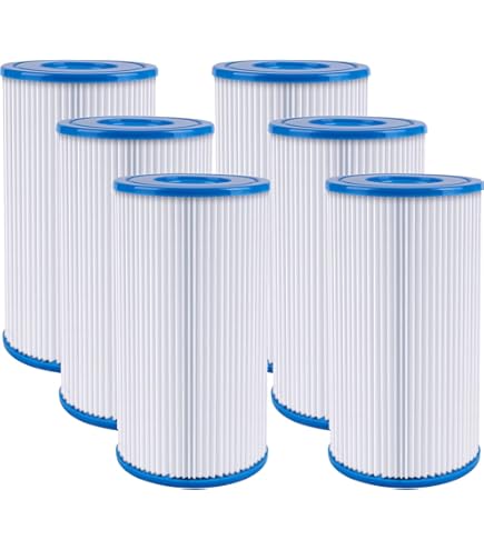 Lot De 6 Cartouches Filtrantes Pour Piscine INTEX - Compatible Modèles 603, 637R, 635T, Etc. - Dimensions 20,3 X 10,9 X 10,9 Cm