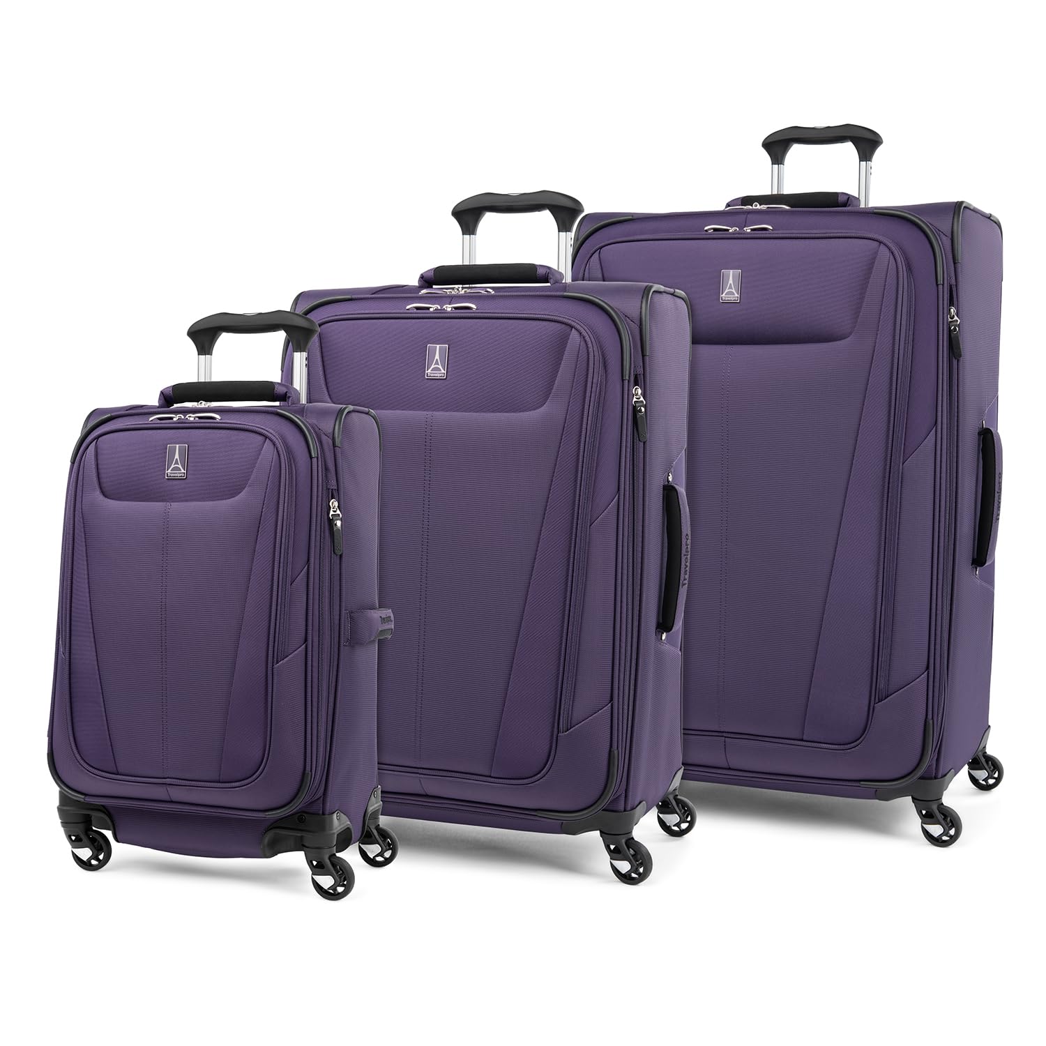 Travelpro Maxlite 5 Softside Expandable Luggage with 4 Spinner Wheels, Lightweight Suitcase, Men and Women, Imperial Purple, 3-Piece Set (21/25/29)