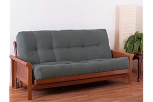 Blazing Needles Renewal 9" Twill Futon Mattress, Full, Steel Grey