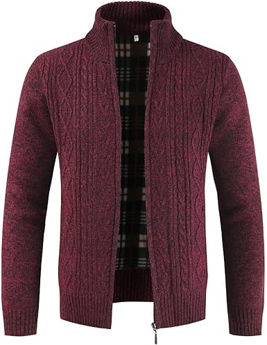 mens red zipper cardigan