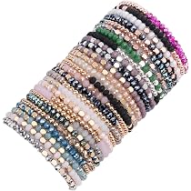 Amazon.com: WAINIS 27-28Pcs Delicate Boho Beaded Bracelet Multi ...