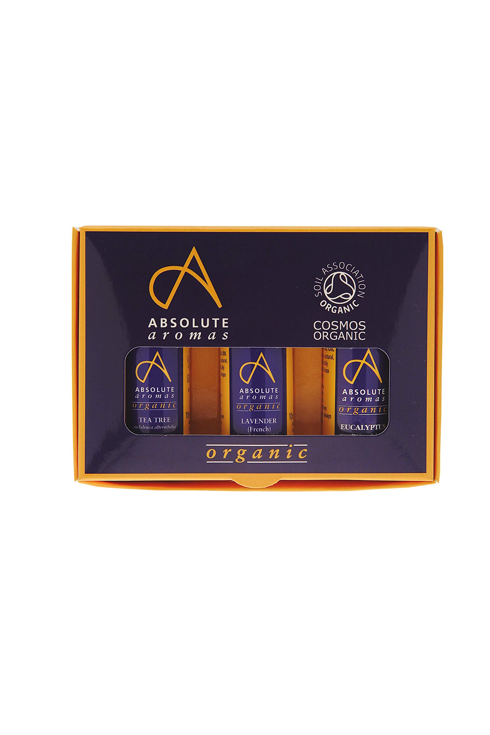 Absolute Aromas | Organic Eucalyptus, Lavender and Tea Tree Essential Oils Pack - Set of 3 x 10ml