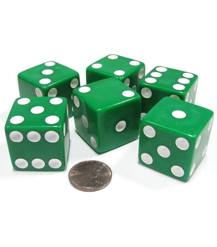 Amazon.com: Set of 6 D6 25mm Large Opaque Jumbo Dice - Blue