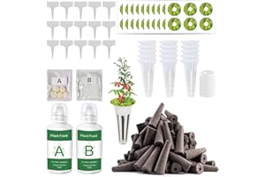 EVERECOO 167 Pcs Hydroponic Seed Pods Kit Supplies for Aerogarden Pods,60 Grow Sponges,15 Grow Baskets,15 Grow Domes,60 Pod Labels,15 Labels,2 A&B Plant Food - Hydroponic Supplies Compatible with Most Brands