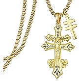 Tiaxiemo Cruz De Caravaca 925 Sterling Silver Caravaca Cross Necklace Catholic Jewelry Gifts for Men