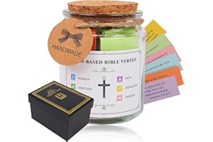 XUPINGJITI Handmade Jars Bible Verses in a Jar Hope Prayer Scripture Jar Church Biblical Christian Gifts for Dad Mom Teacher Women Men Glass Scripture Prayer Jars with 90 KJV Bible verses