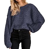Jumppmile Women Oversized Cropped Sweater Long Sleeve Crewneck Crop 2026 Fall Winter Pullover
