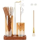 Amber Glass 2-in-1 Incense Holder for Sticks, Incense Sticks Burner Holder
