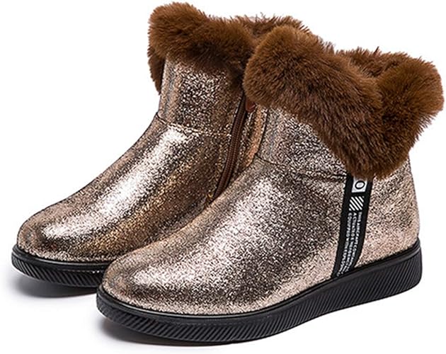 Amazon Xyzl ファー ブーツ レディース 靴 ショートブーツ スリッポンブーツ 防寒 ふわふわ 冬靴 もらくらく 軽量 多機能 裏ボア ヒール お出かけ 日常 厚底ブーツ スノーブーツ 滑り止め ラウンドトゥ 大きいサイズ カジュアル Xyzl スノートレーニング