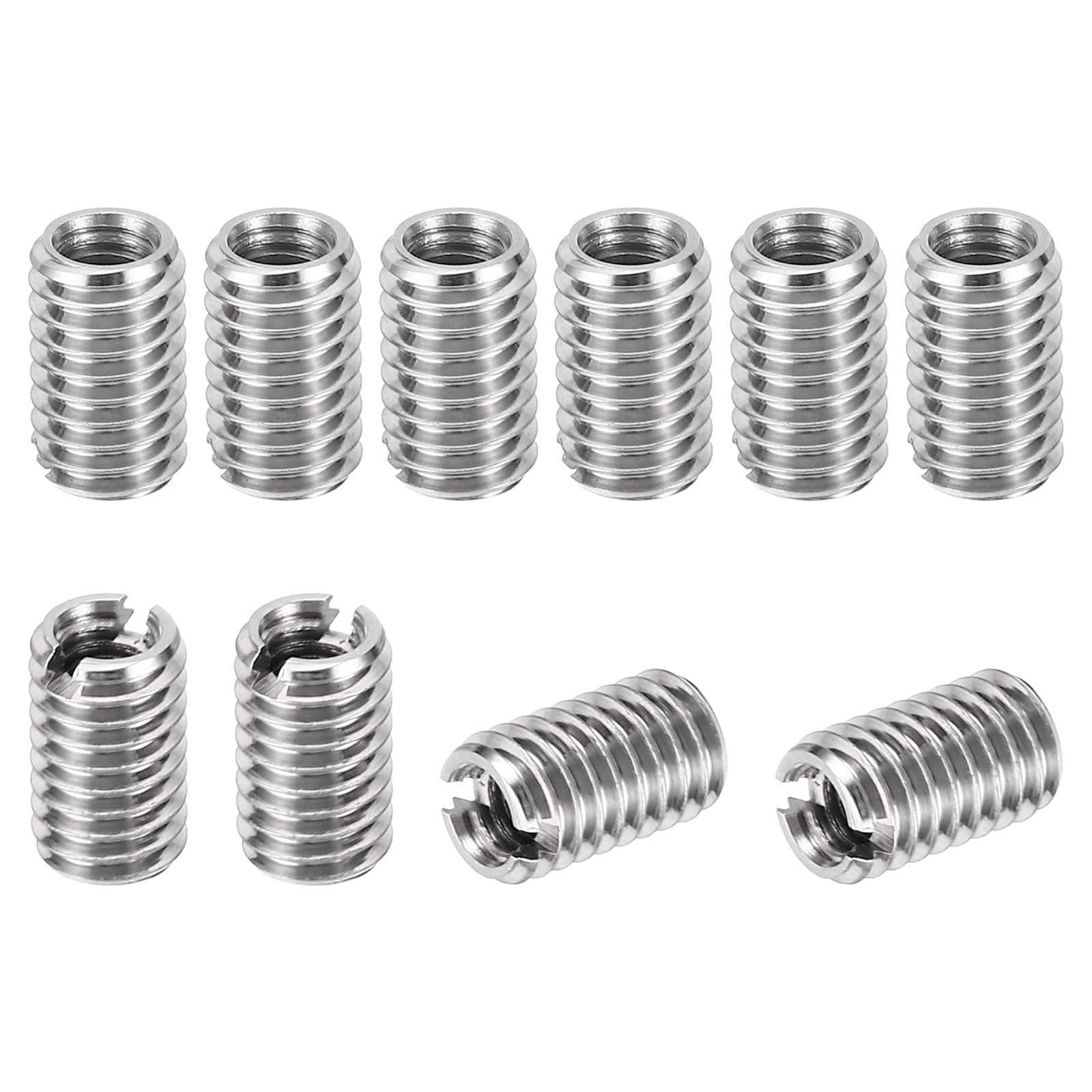 PATIKIL Thread Adapters Sleeve Reducing Nut, 10 Pcs M6*1 Male to M4*0.7 Female Repairing Insert Nut Screw Reducer Conversion Stainless Steel Fastener 10mm — image 1