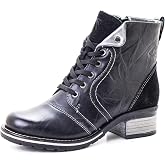 Dromedaris Women's Lace-up Zip comfort combat Karissa Boot