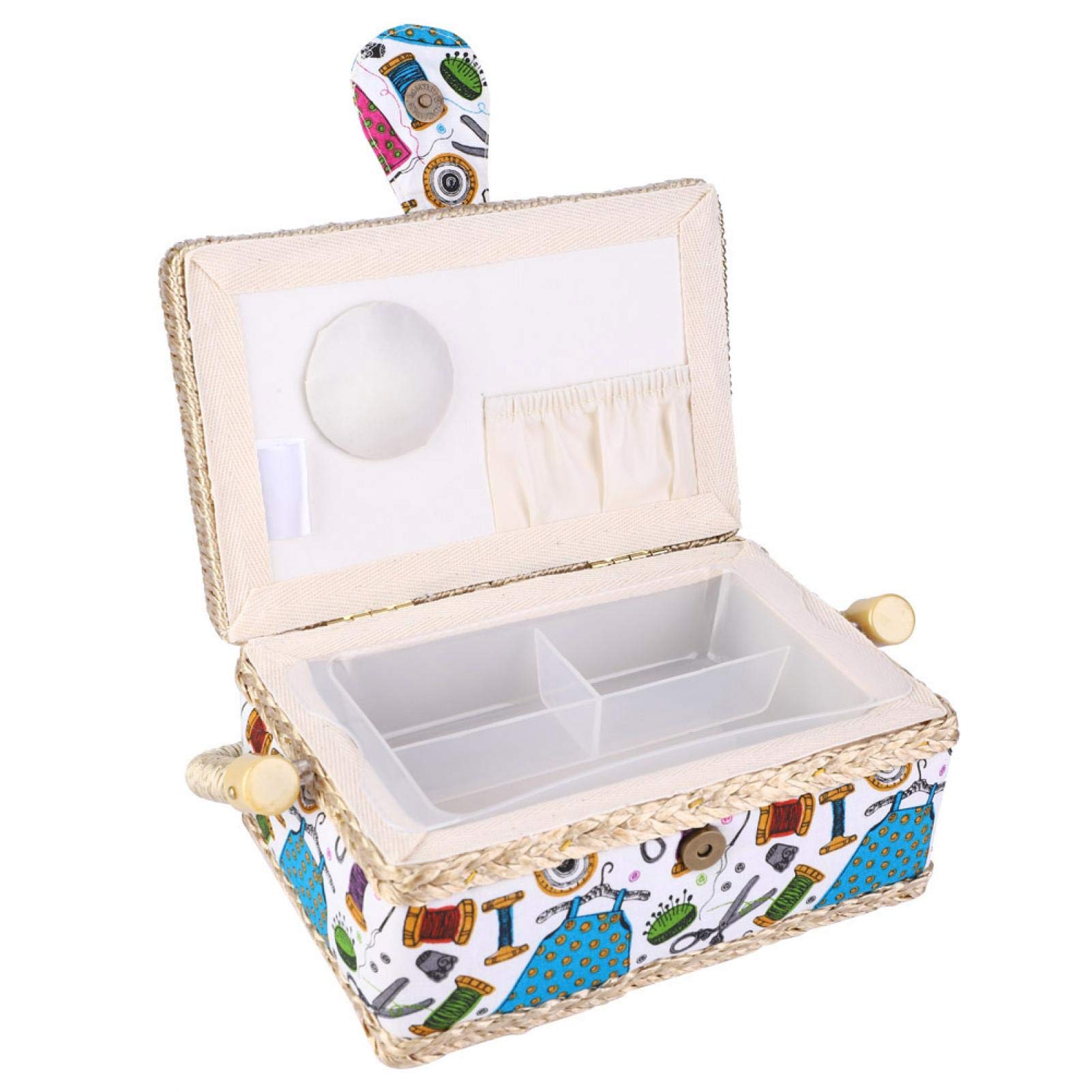 Sewing BasketVintage Sewing Basket Extra Large Handmade Sewing Basket Kit Sewing Basket Organizer, Sewing Thread Box for Needles Thread Thimbles Other Sewing Embroidery Supplies