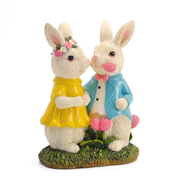 TERESA’S COLLECTIONS EASTER DECORATIONS OUTDOOR WITH SOLAR LIGHTS,...