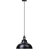 Lightess Industrial Pendant Light Vintage Black Hanging Lights Metal Edison Ceiling Mount Fixture Lighting