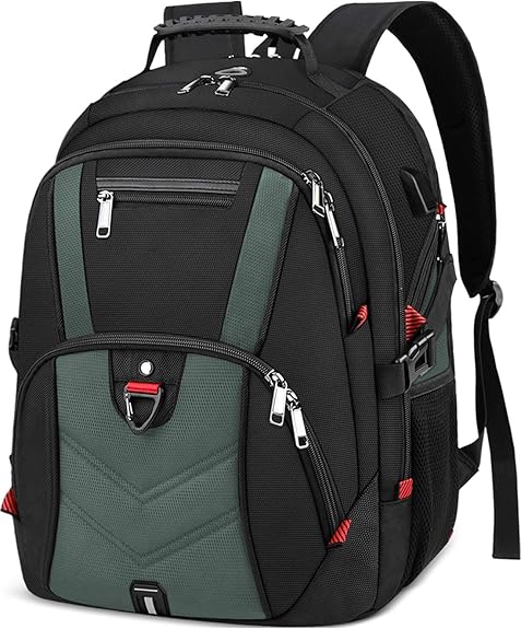 Amazon Newhey リュック メンズ バックパック 大容量 40l リュックサック 盗難防止 17 3インチ Pcバッグ 多機能 防水 イヤホン穴 Usb充電ポート 通勤 旅行 出張 通学 グリーン Newhey メンズ