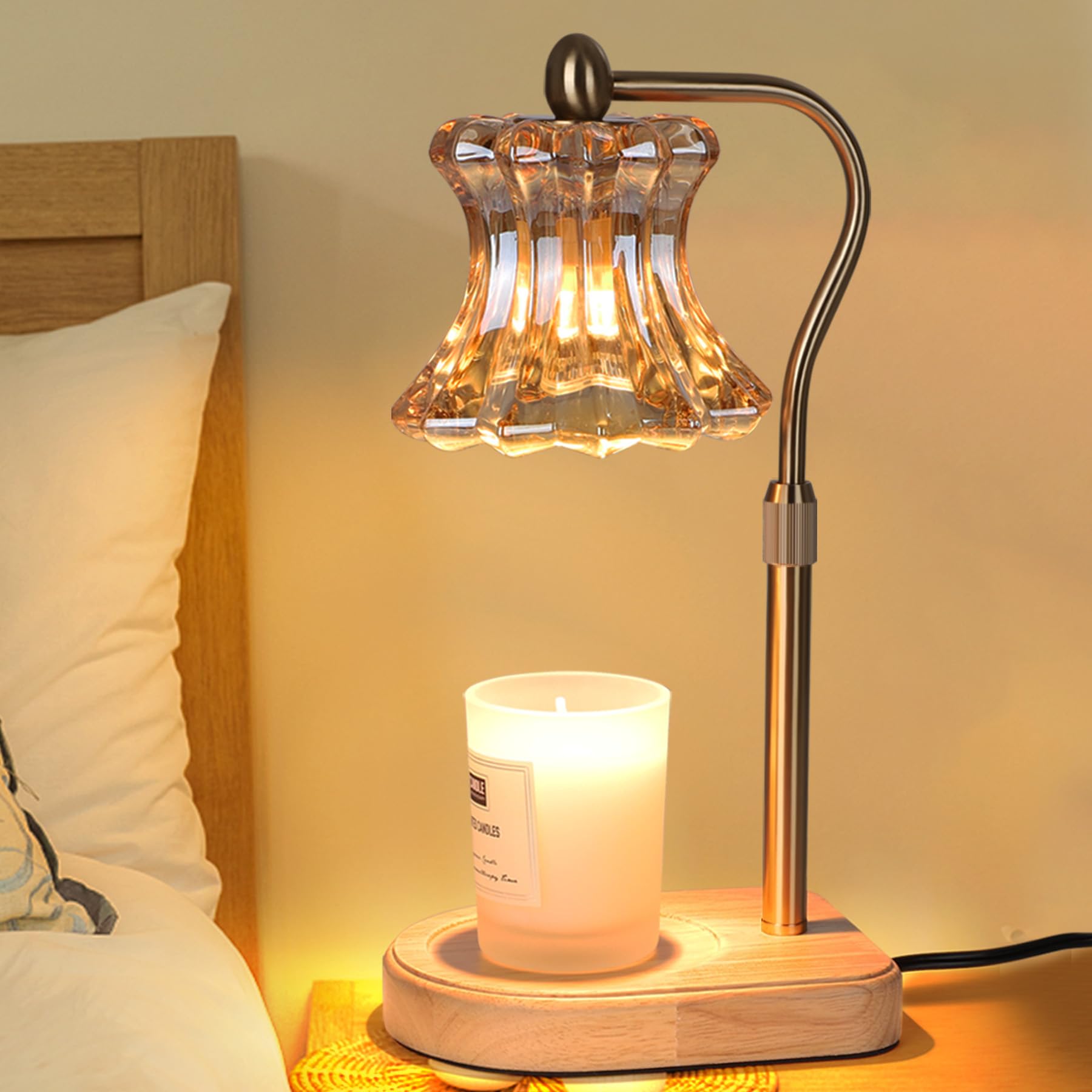 Photo 1 of Noctiluxia Candle Lamp Warmer, Electric Candle Warmer Lamp with Timer, 2 Bulb, & Height Adjustable Vintage Lamp, Fit for All Jar Candles, Fall Aesthetic Home Decor Gifts for Women Men