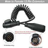 Techfection 13 Pin to 13 Pin Trailer Extension Cable RV Caravan Lead view 2