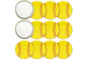 Yaure Joy 12 Pcs Softball Compact Mirror Softball Gifts for Girls Softball Party Favor Supplies Softball Gifts for Team (Softball)