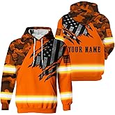 Maddly High Visibility US Flag Collection Safety Workwear Custom Name for Workers, Runners, Truckers, Patriotic