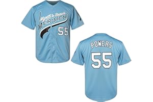 MESOSPERO Youth Baseball Jersey 55 Kenny Powers Shirt for Girl's Button Down Movie Jerey Stitched Blue S-XL