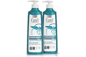 Curel Hydra Therapy In Shower Lotion, Itch Defense Body Moisturizer with Advanced Ceramide Complex, Vitamin E, & Oatmeal Extract, 12 Oz, Pack of 2