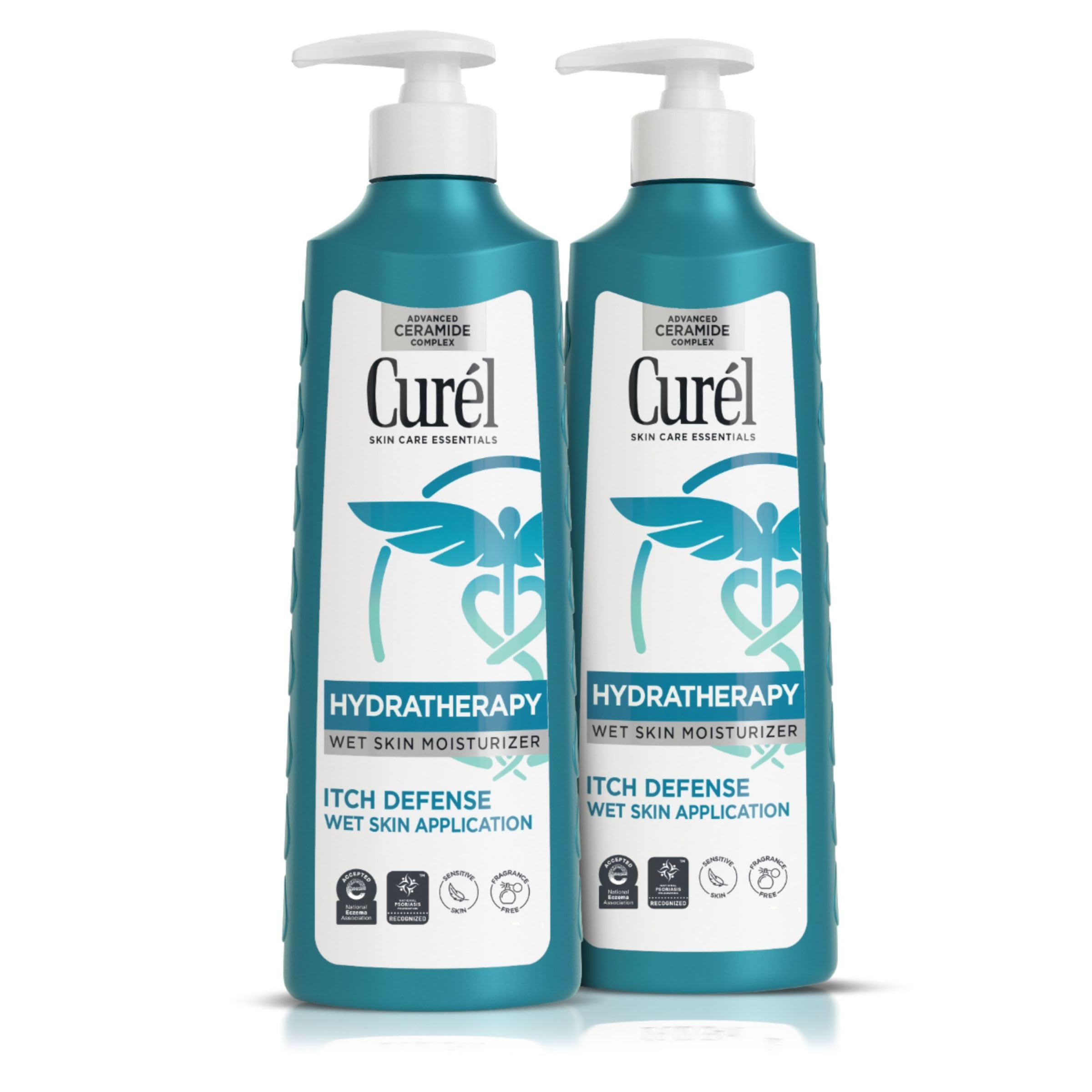 Photo 1 of Curel Hydra Therapy In Shower Lotion, Itch Defense Body Moisturizer with Advanced Ceramide Complex, Vitamin E, & Oatmeal Extract, 12 Oz, Pack of 2 head fell off 