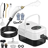 Portable Steam Cleaner, 6-gears Adjustable Handheld Steamer with 1.3L Tank, High-Heat Pressurized Steamer for Home, Floor, Grout, Car and Tile Cleaning with 11pcs Accessories (White)