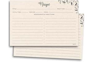 Neatz Spacious Recipe Cards 4x6” - 50 count, Double Sided. Thick Card Stock. Perfect for Recipe Box & Recipe Binder. Minimal 