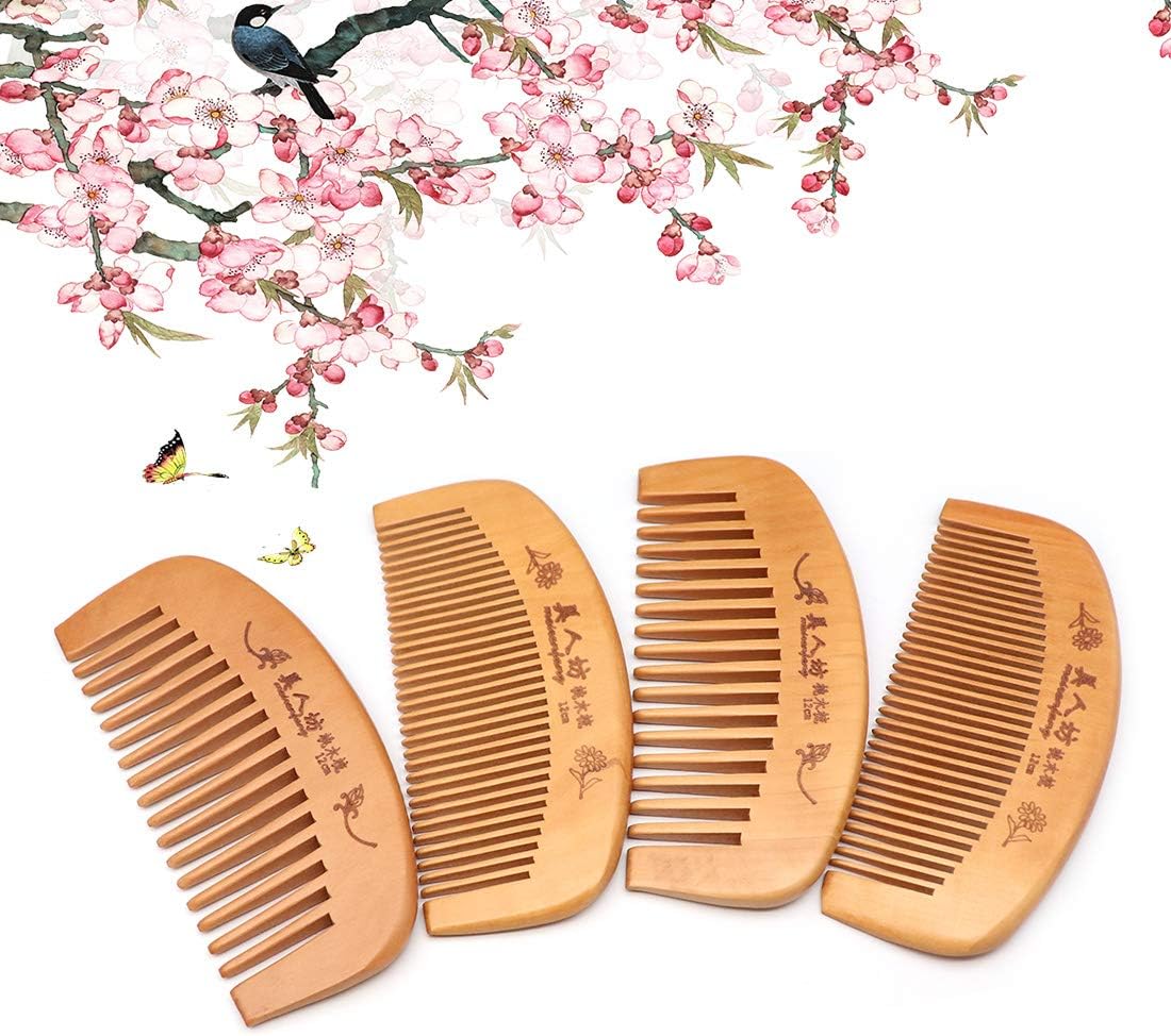 Handmade Wooden Hair Comb for Curly Wide Toothed Wooden Comb Anti Static and Barrier Free Hand Brushing Beard Hair Suitable for Women Male Static Natural Wood Sandalwood Comb (12 cm) - Image 4