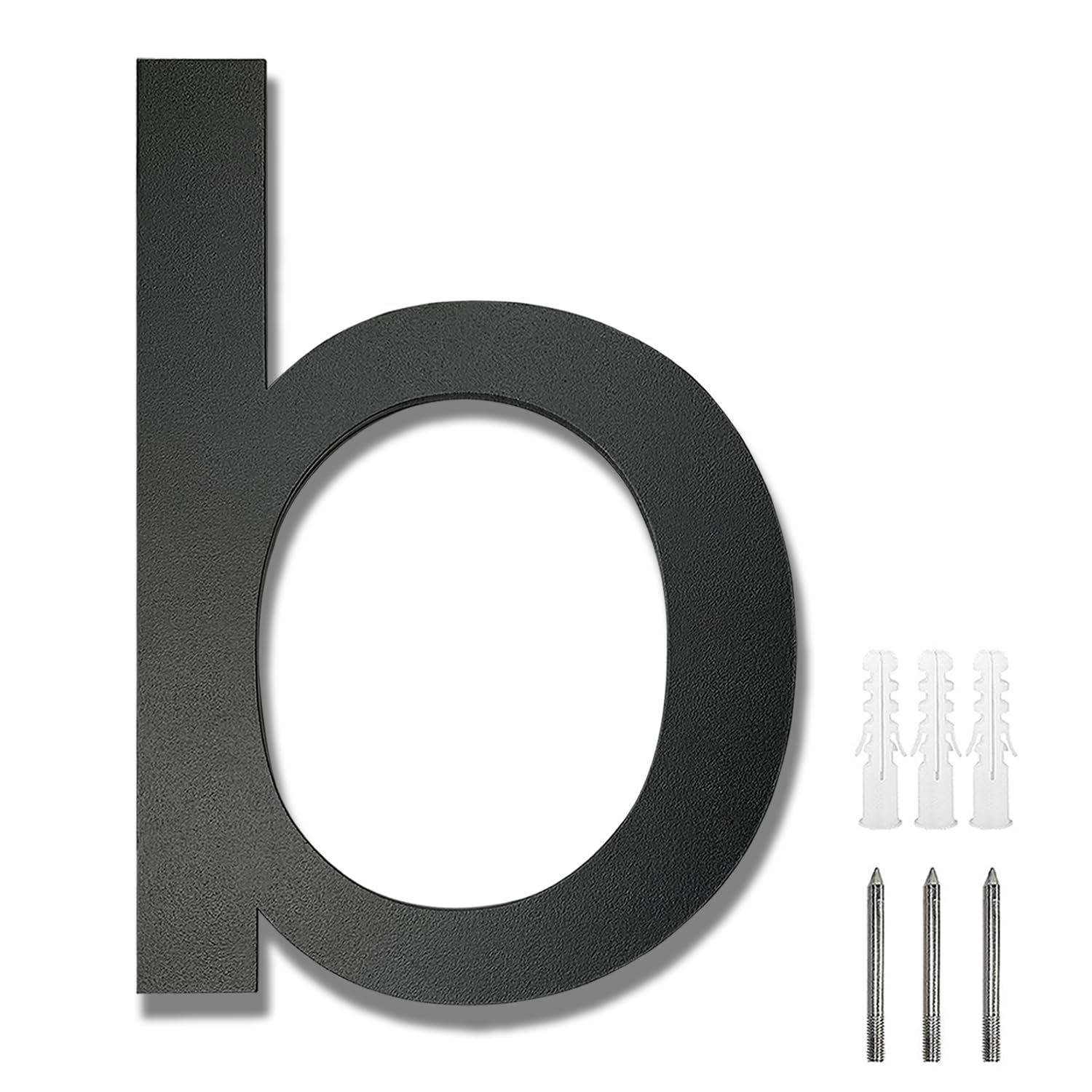 Meision House Number Anthracite Stainless Steel House Number RAL 7016 Fine Structure Powder Coated Solid Arial Font with Screws Height 15 cm - Letter B