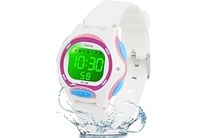 Edillas Kids Watches Digital Girls Boys, 7 Colors Light Wrist Watch for Child Waterproof Sport Outdoor Multifunctional Wristwatches with Stopwatch Alarm for Ages 4-15
