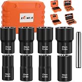 XEWEA 9PCS Lug Nut Extractor Set, 1/2" Drive Impact Bolt Nut Socket Remover | Impact Wheel Lock Removal Kit, Easy Out Extractor Set for Damaged, Frozen, Rusted, Rounded-Off Bolts Nuts,CR-Mo