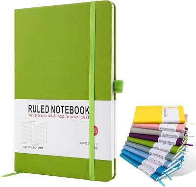 Lefute Grass Green A5 Notebook 200 Pages 80 GSM Hardback with Lined Pages