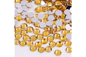 KDKYY 3000 Pieces SS12 3mm Flatback Rhinestones Clear Glass Round Gems Crystals for Nail Art DIY Crafts Clothes Shoes Bags （Golden Yellow）
