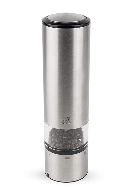 Peugeot Pfeffermühle Elis Sense mit u´Select-System zur Mahlgradregulierung, elektrische Mühle mit praktischer Kontrolllampe,