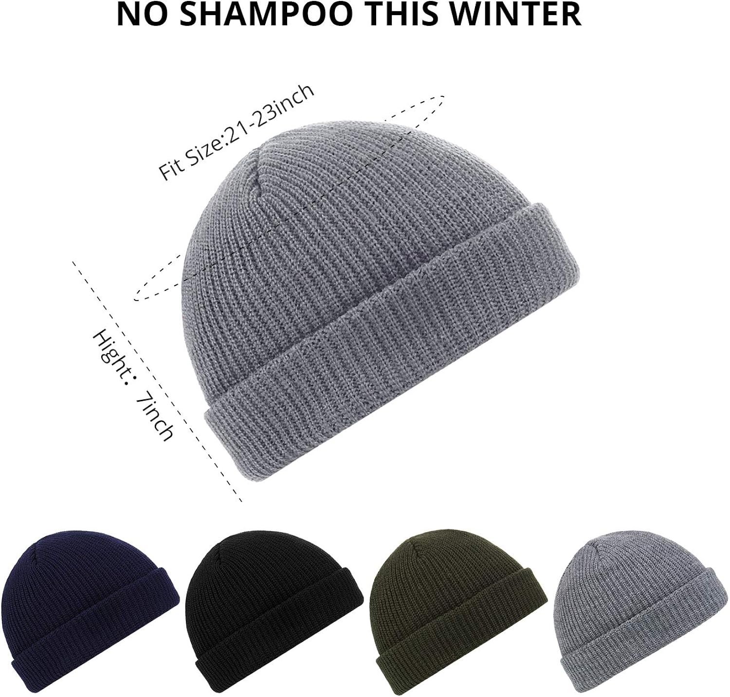 6 Pieces Trawler Beanie Watch Hat Roll up Edge Skullcap Fisherman Beanie Unisex: Clothing
