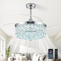 BuonappetitoCristaseya×LILLYDELSALONETEE TXCSLY 42 inch Crystal Fandelier Ceiling Fan with Light