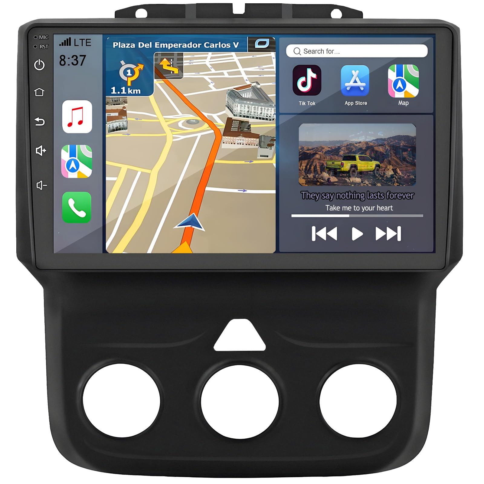 Photo 1 of for Dodge Ram 1500 Radio Upgrade 2013-2019: Android 14 Car Stereo Replacement with Wireless CarPlay Android Auto - 9 Inch Touchscreen Head Unit GPS Navigation 2G+32G(Only fit Manual AC)