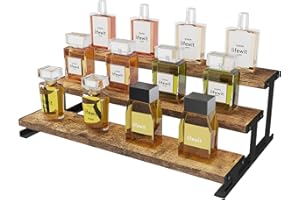 Lifewit 13.9 Inch Cologne Organizer for Men, 3 Tier Wooden Perfume Stand, Display Riser Shelf for Fragrance, Aftershave, Skin