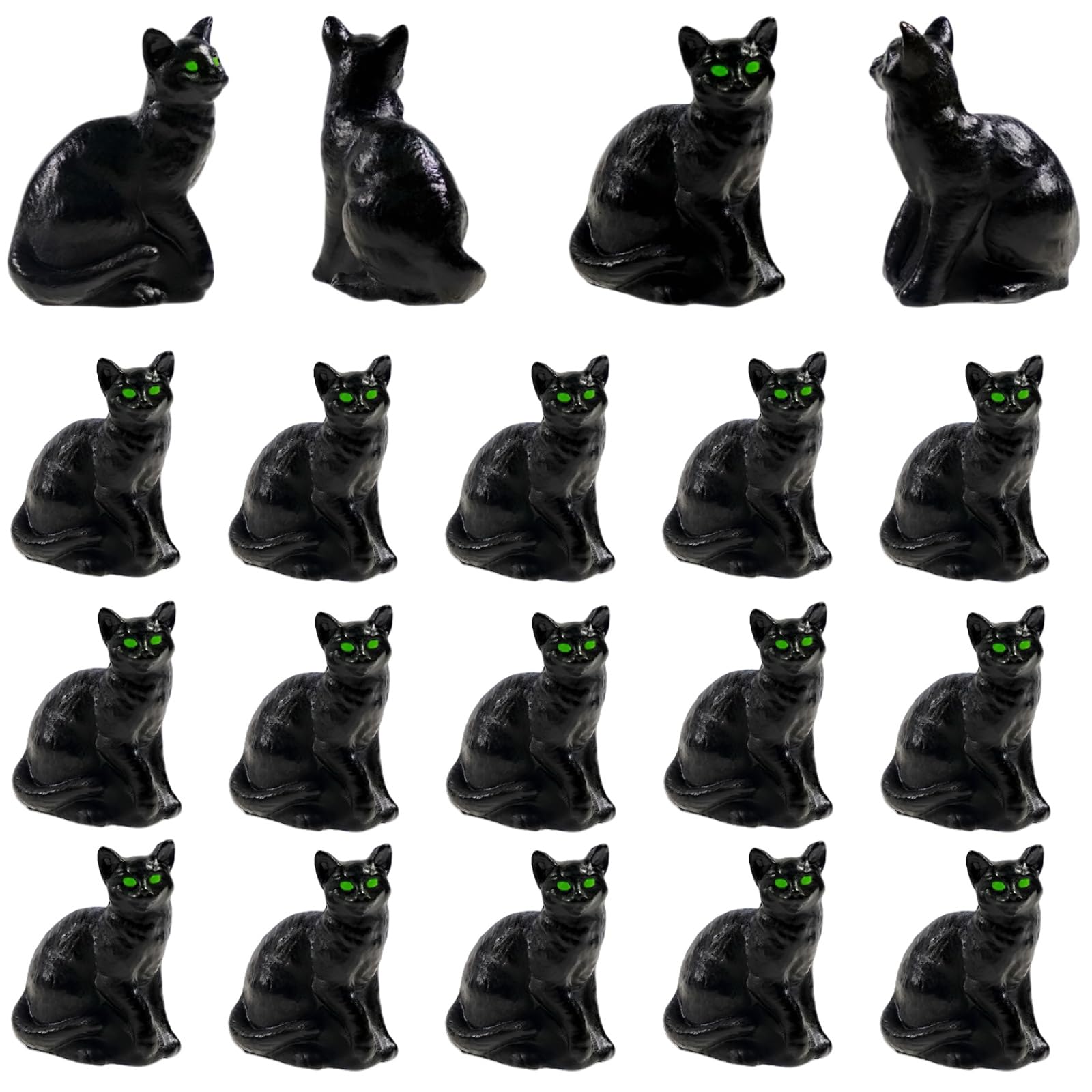 Photo 1 of Bbiamsleep 20 Pcs Mini Resin Black Cat Miniature Cat Figurines Mini Halloween Figurine for Miniature House Halloween Scene Decor