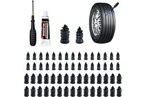 AACGIN 60PCS Tire Repair Rubber Screws, Heavy Duty Tire Repair Nail Kit, Fast Self-Service Vacuum Tire Puncture Repair Tool f