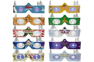 3D Christmas Glasses - 10 Pack Holiday Specs - Hologram Holiday Images