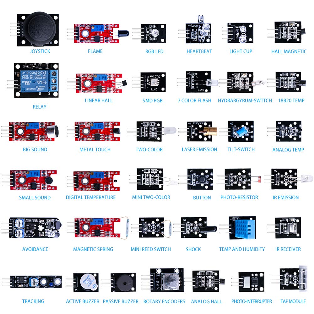 elegoo elkit000 37in1 módulo de Sensor Kit para Arduino UNO R3